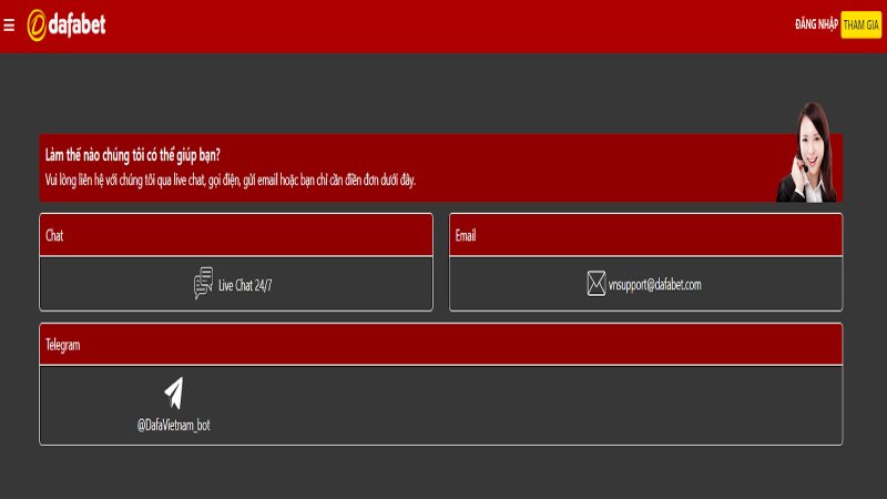 Đánh giá tổng quát về bộ phận liên hệ DAFABET
