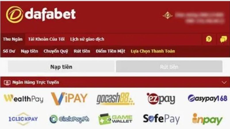 Cách nạp tiền DAFABET qua Gocash88