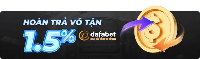 Hoàn trả tức thì 1.5% tại Dafabet